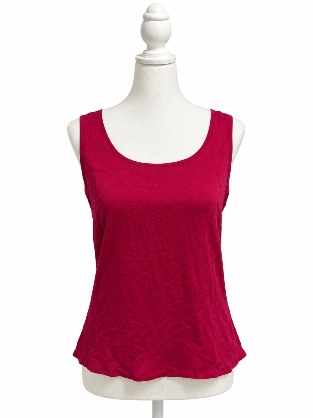 St. John 95% Silk Tank Top Petite P Fuchsia Pink Quiet Luxury 90s Minimalist